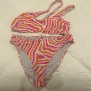 Solid and striped bikini